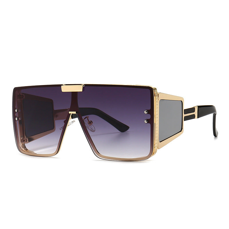 Flat-Top Retro Oversized Frame Sunglasses