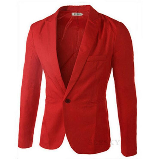 One Button Men's Casual Suit Jacket