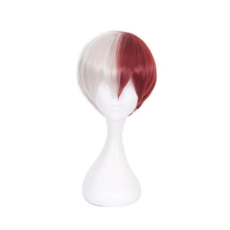 Hero Academia Boom Frozen Red and White Short Hair Style Cos Wig