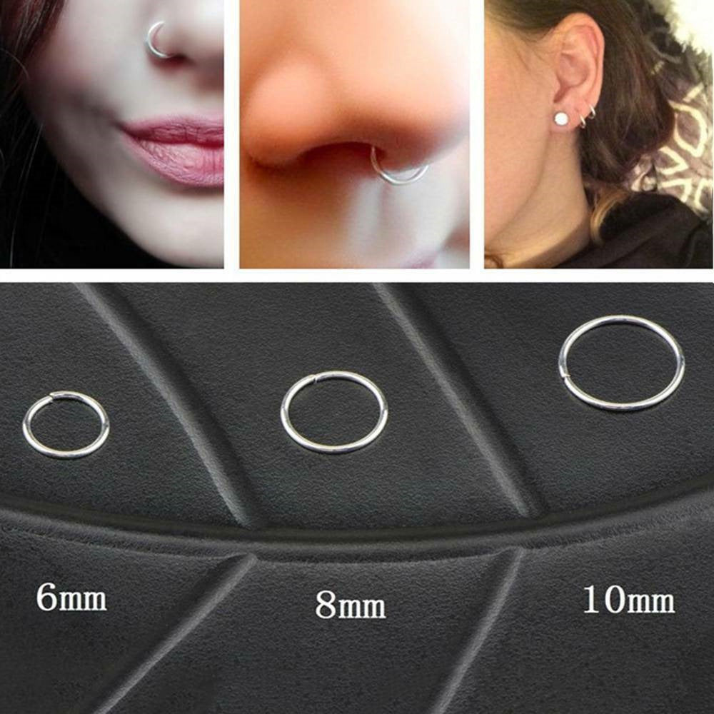 Hypoallergenic Stainless Steel Round Nose Rings