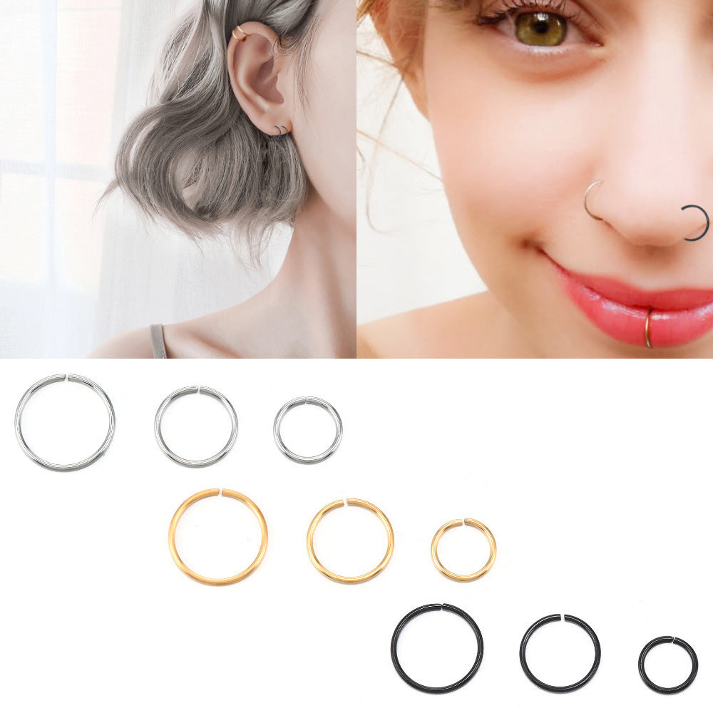 Hypoallergenic Stainless Steel Round Nose Rings