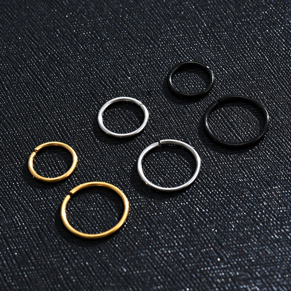 Hypoallergenic Stainless Steel Round Nose Rings