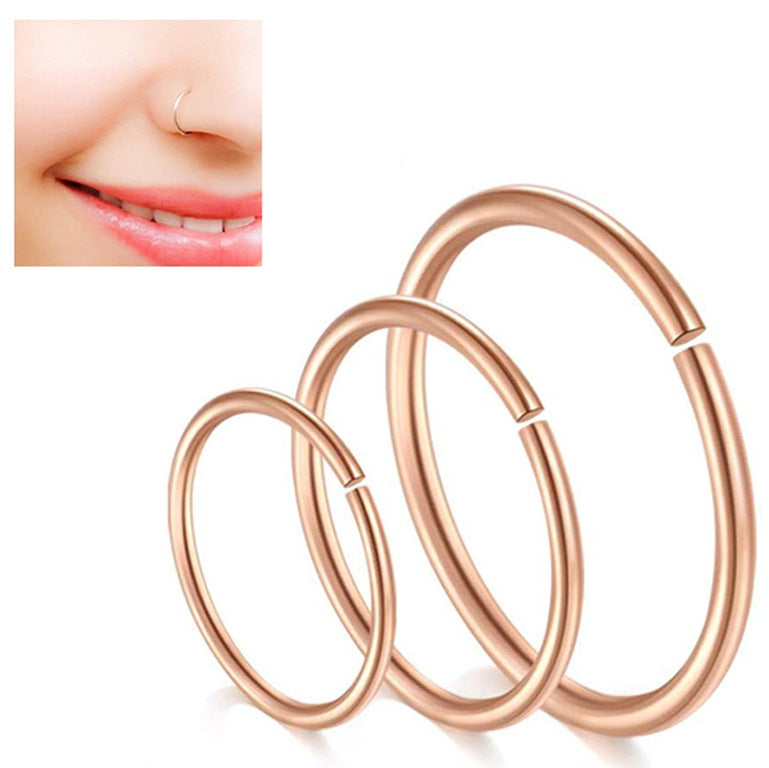 Hypoallergenic Stainless Steel Round Nose Rings