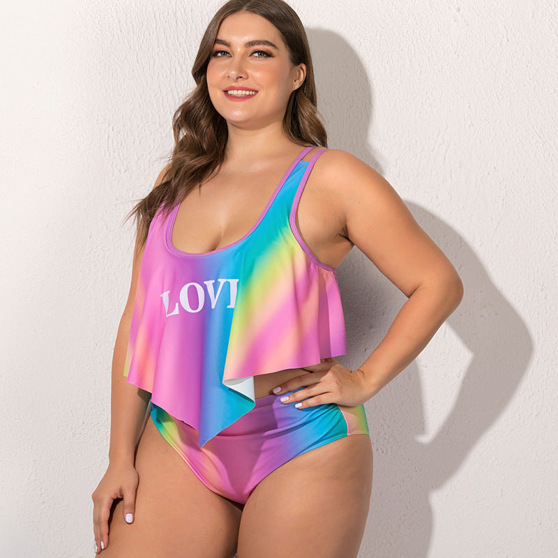 Plus size split swimsuit