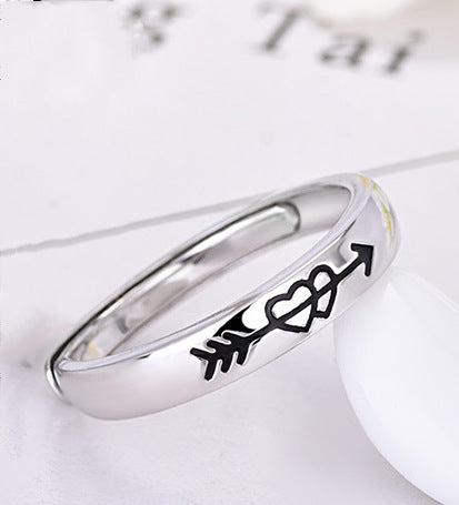 S925 Silver Heart-to-heart Couple Rings