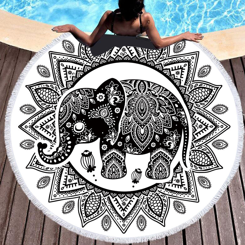 Digital Printed Microfiber Round Beach Towel