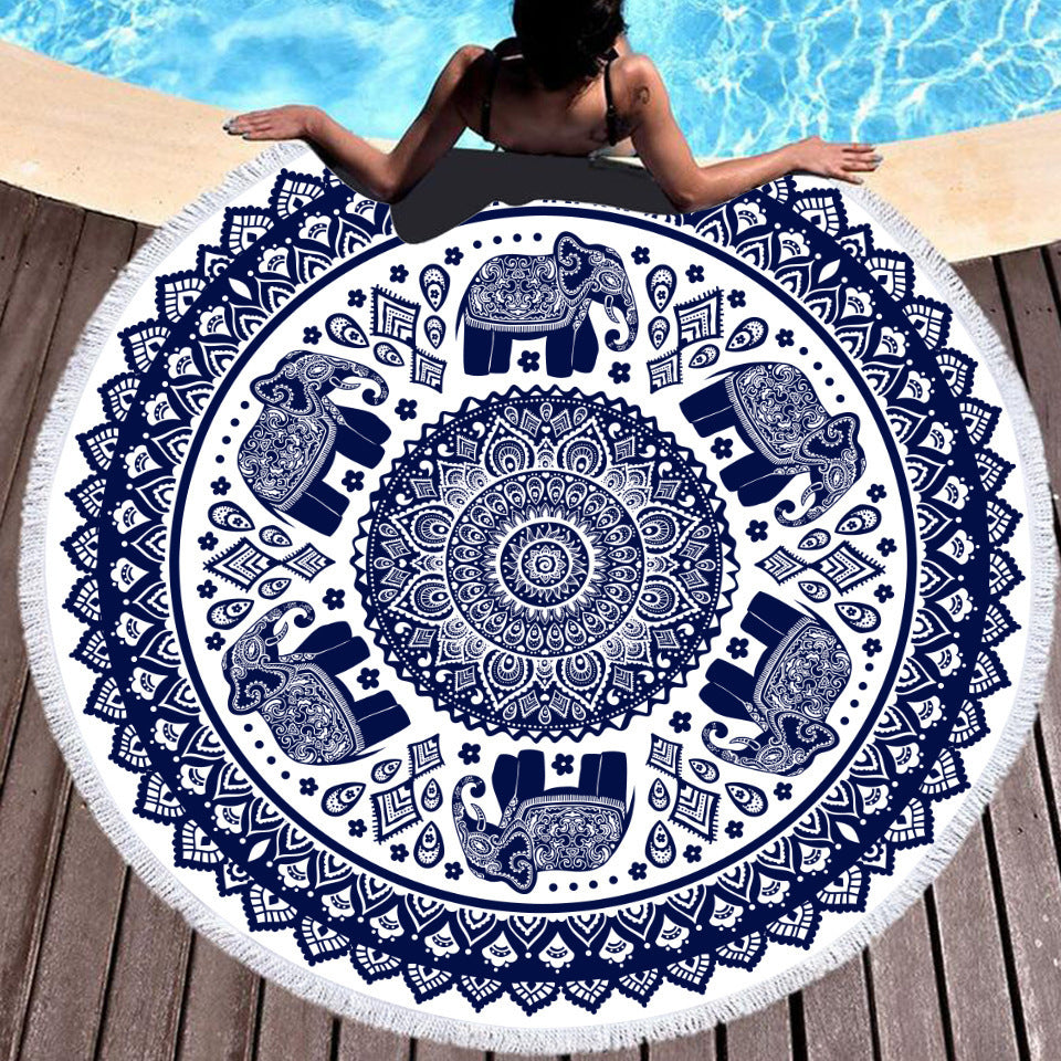 Digital Printed Microfiber Round Beach Towel