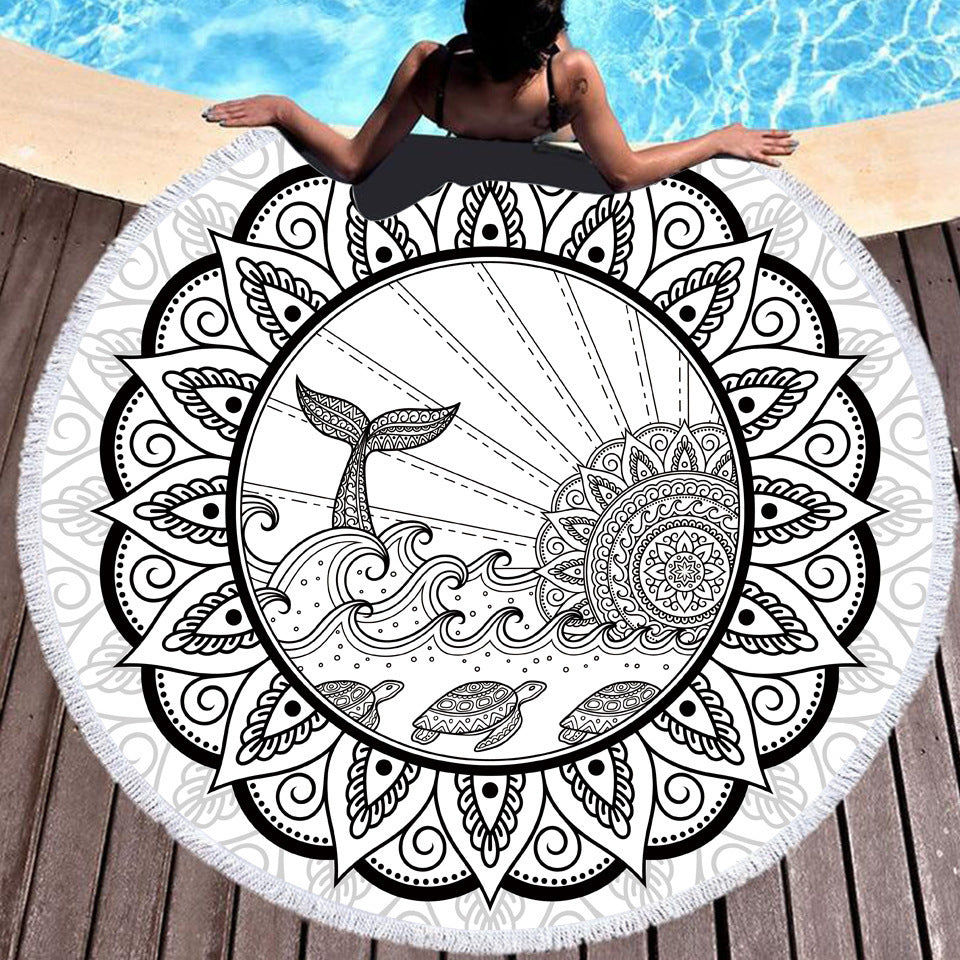 Digital Printed Microfiber Round Beach Towel