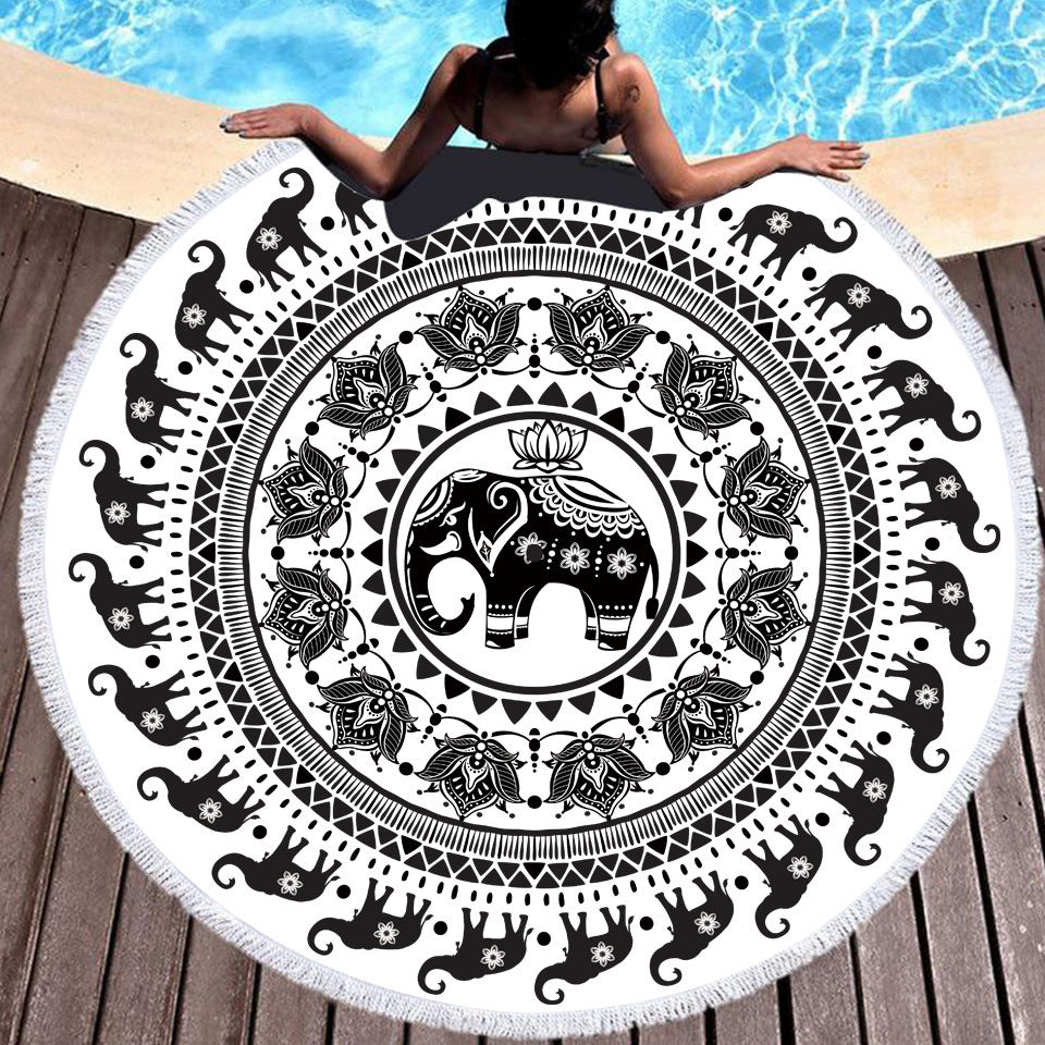 Digital Printed Microfiber Round Beach Towel