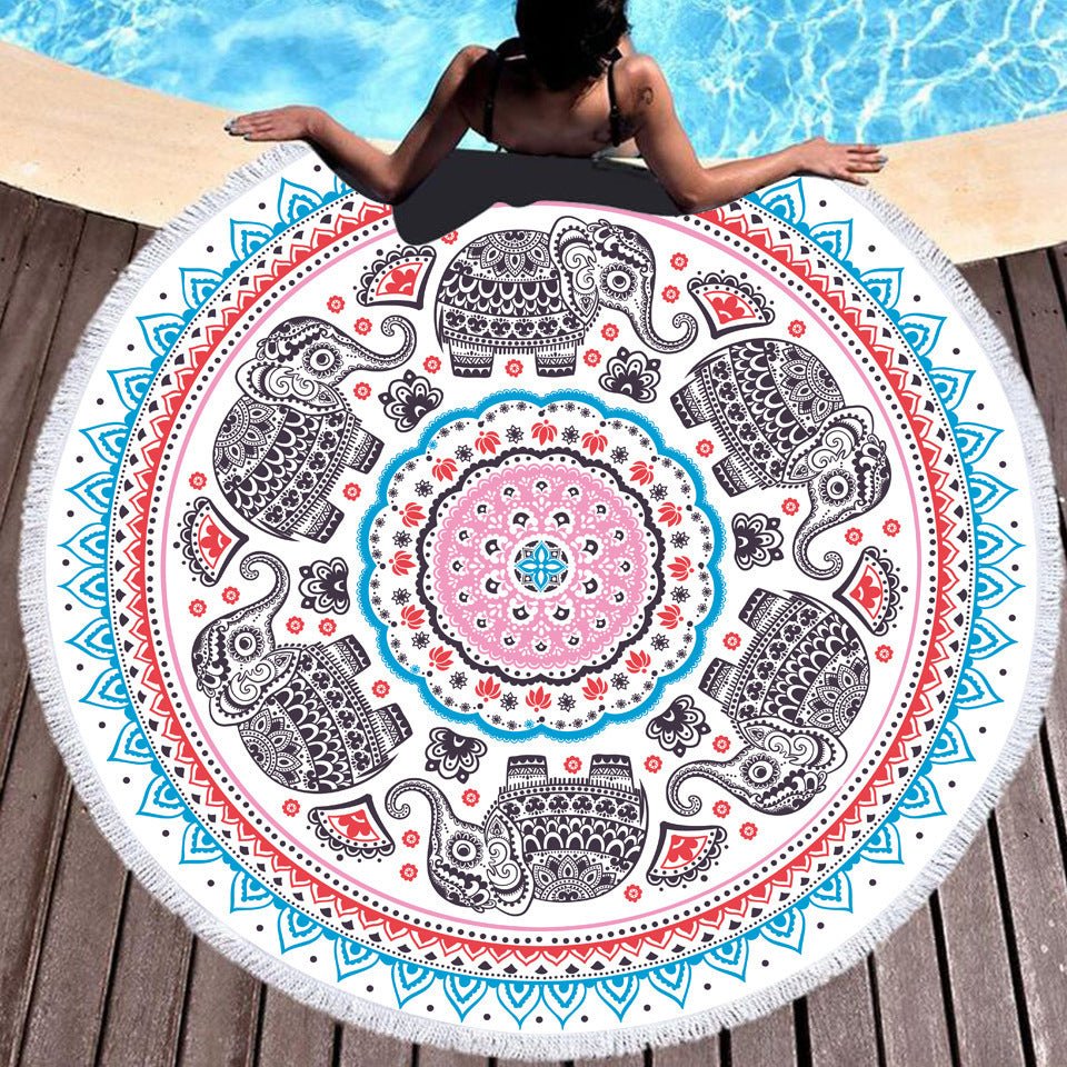 Digital Printed Microfiber Round Beach Towel