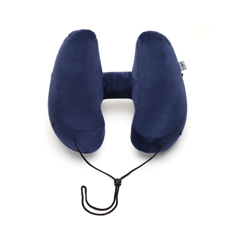 Hooded Travel Pillow H Shaped Inflatable Neck Pillow