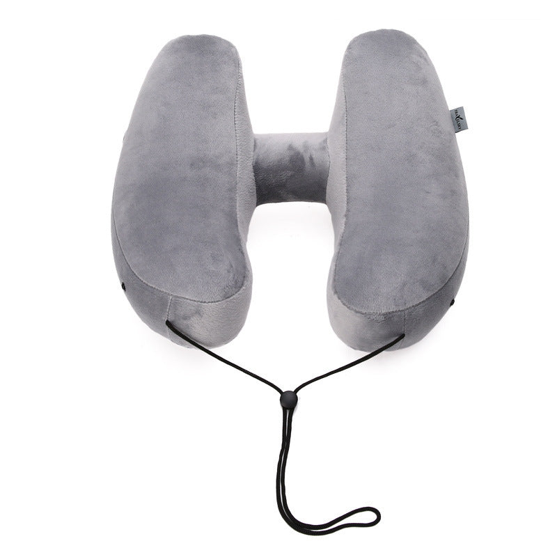 Hooded Travel Pillow H Shaped Inflatable Neck Pillow