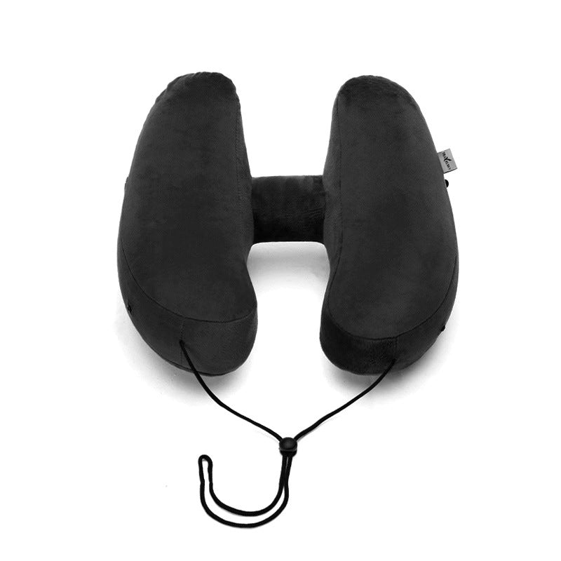 Hooded Travel Pillow H Shaped Inflatable Neck Pillow