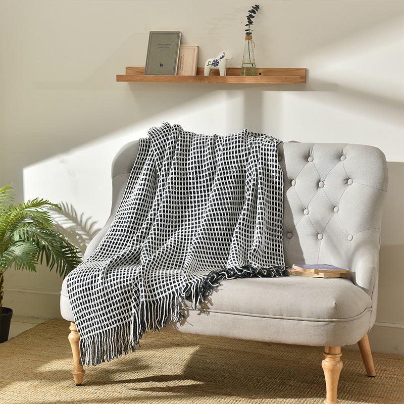 Simple Tassel Woolen Blanket