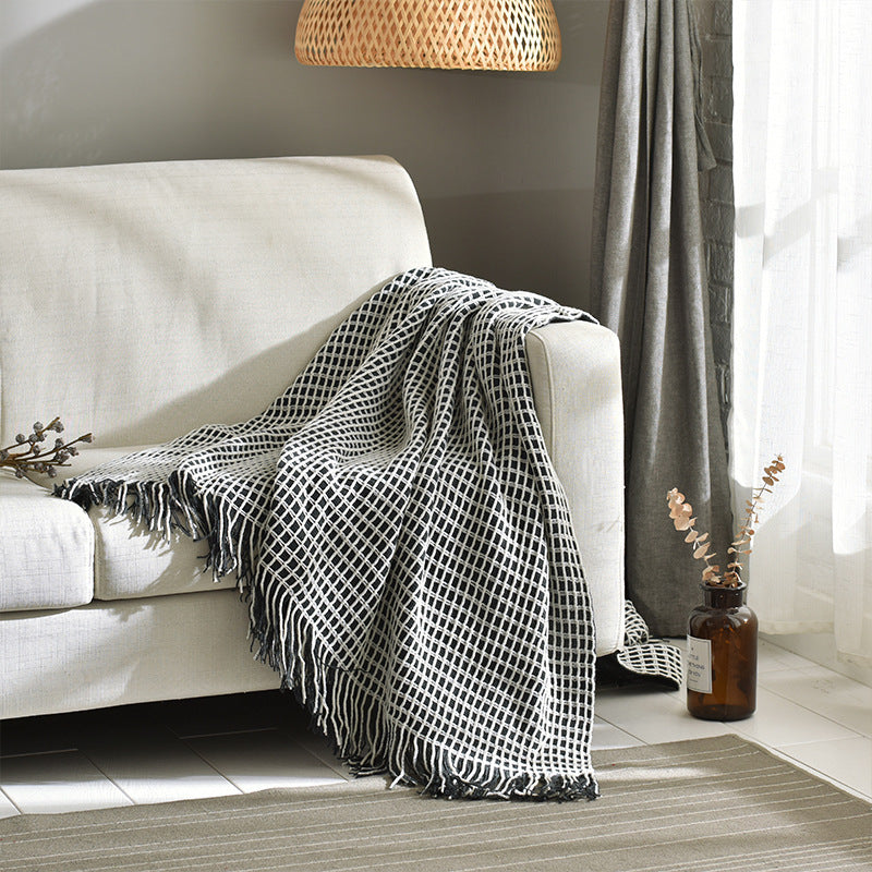 Simple Tassel Woolen Blanket