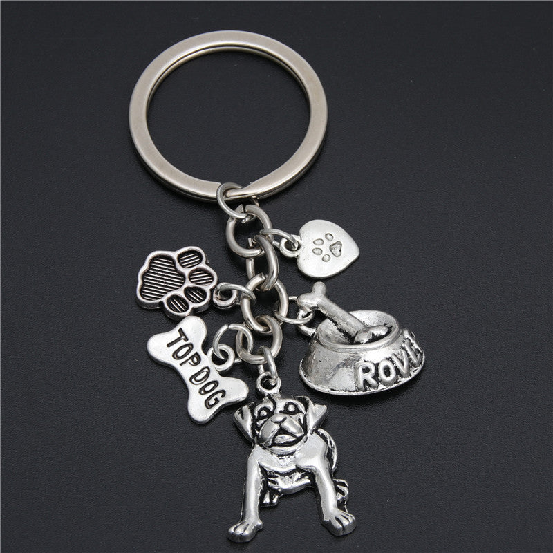 Pet Dog Heart Keychain