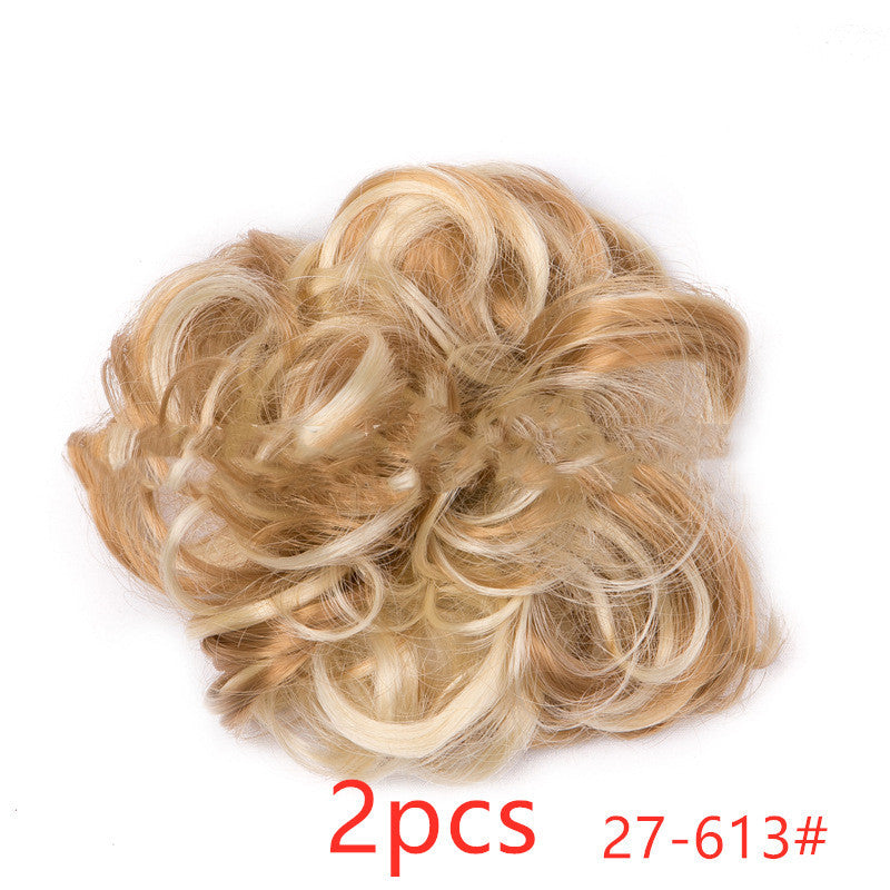 Popular hair bun fluffy natural drawstring fiber hair