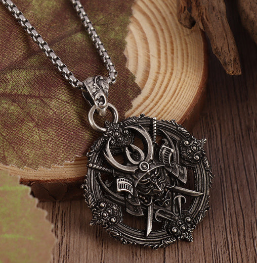 Samurai Devil Pendant Necklace