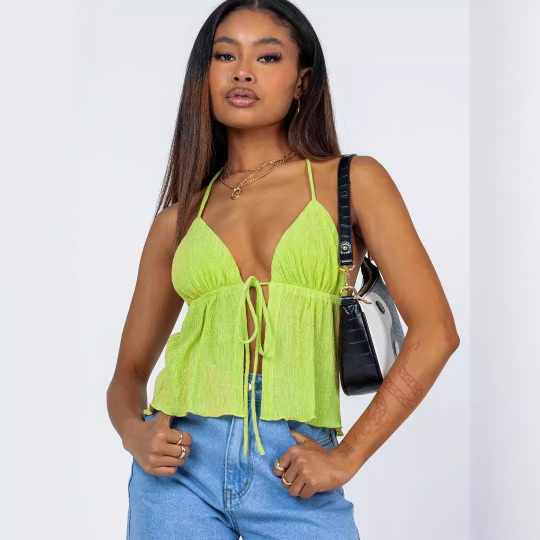 Sexy Lace-up Drawstring Camisole