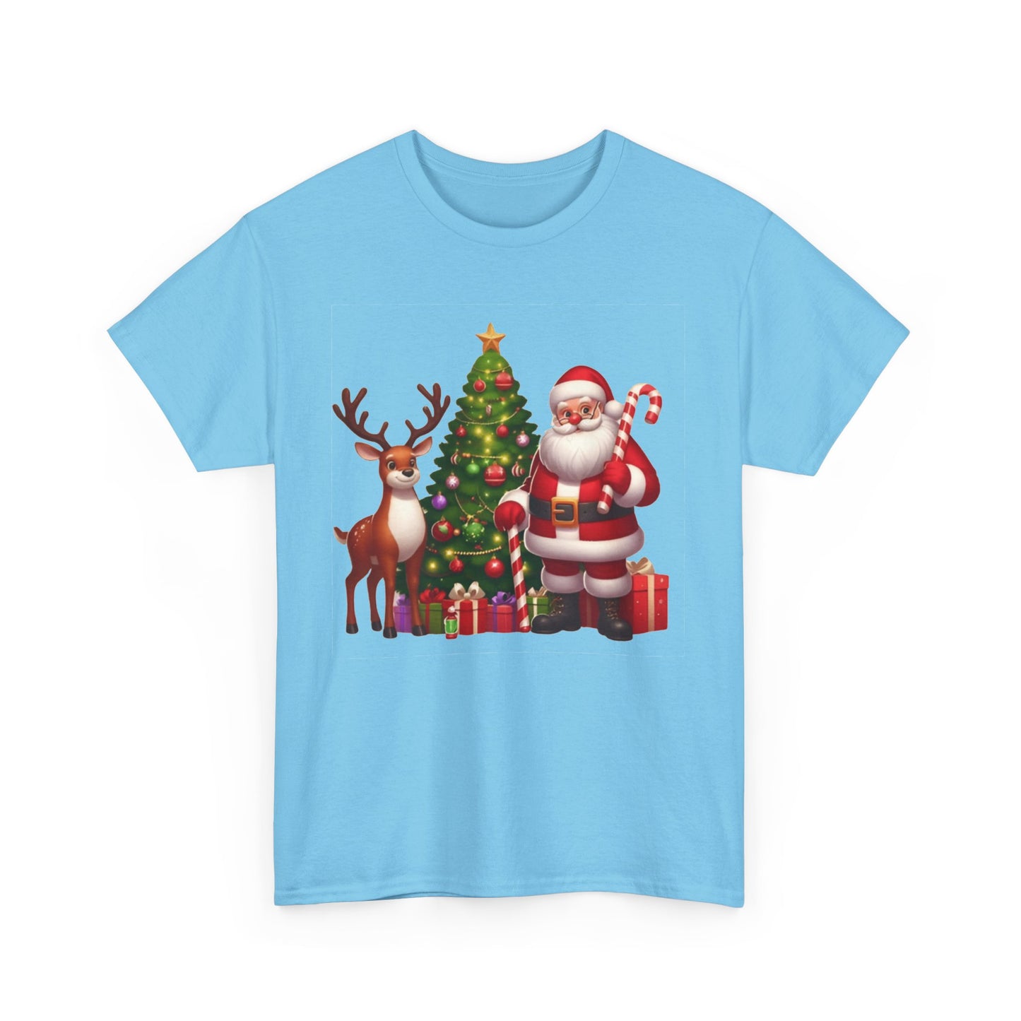 Santa Christmas Tree. Heavy Cotton T-Shirt