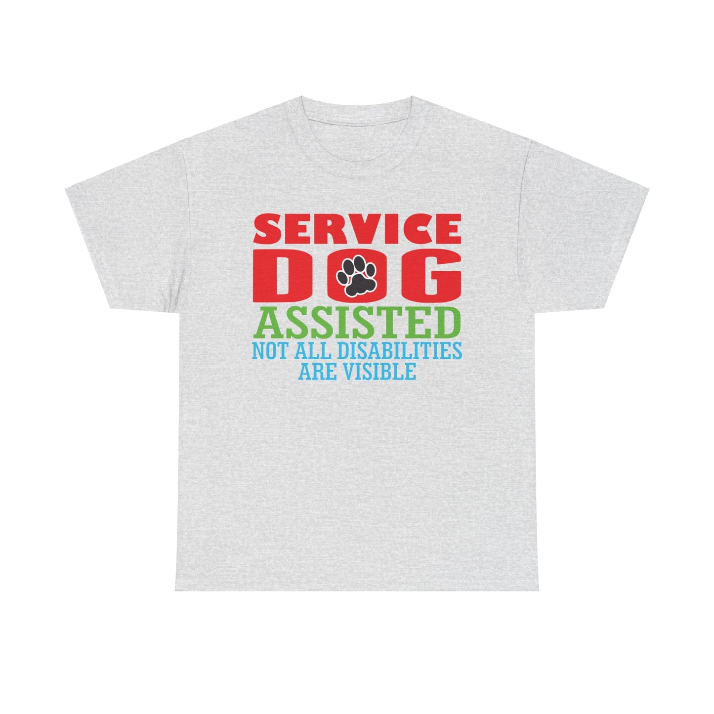 Service Dog Assisted. Heavy Cotton T-Shirt