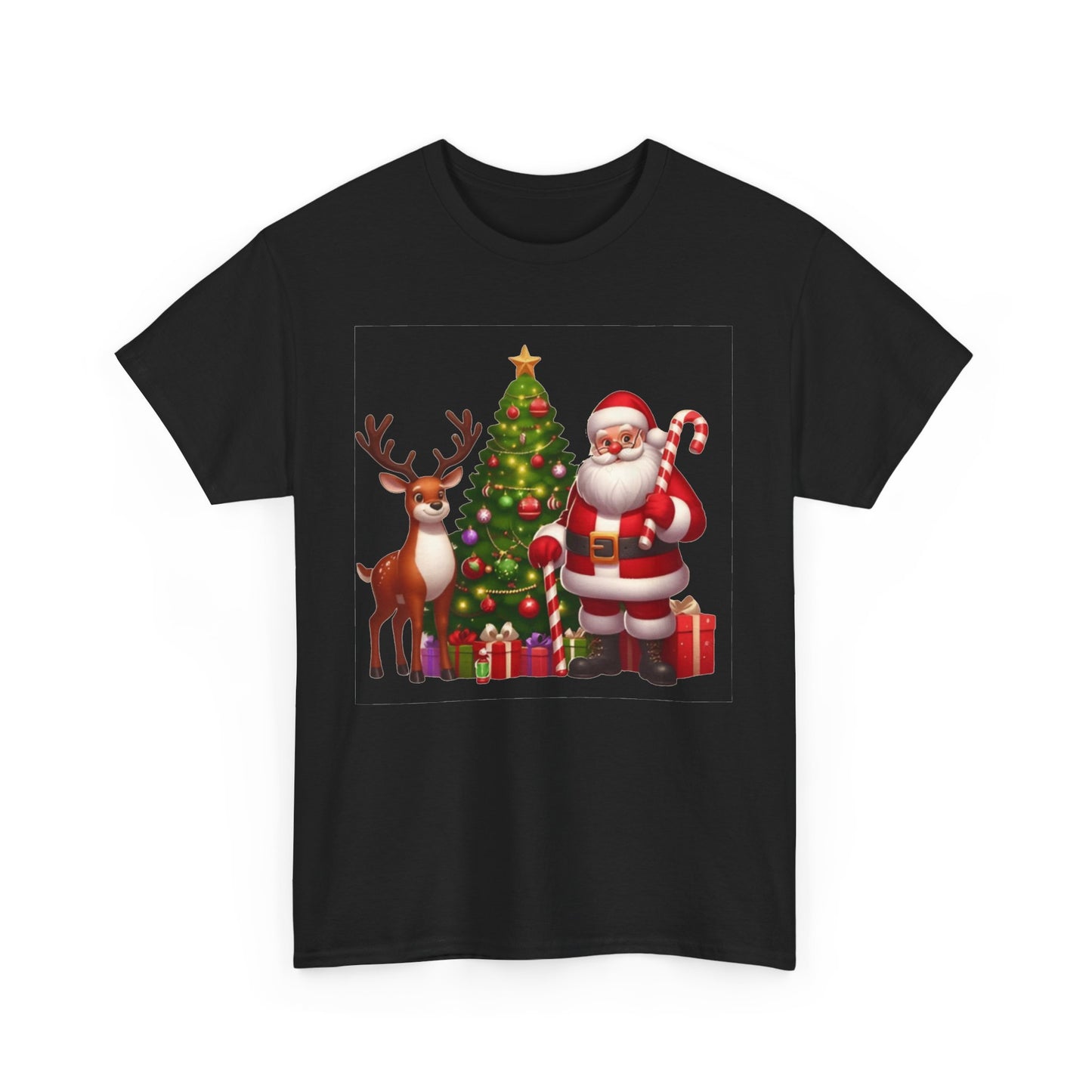 Santa Christmas Tree. Heavy Cotton T-Shirt