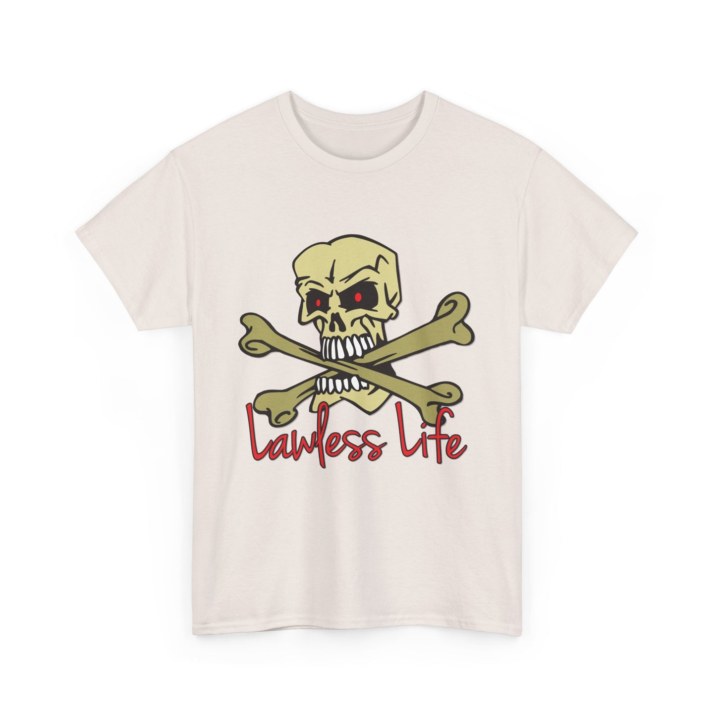 Lawless Life Skull & Bones. Heavy Cotton T-Shirt