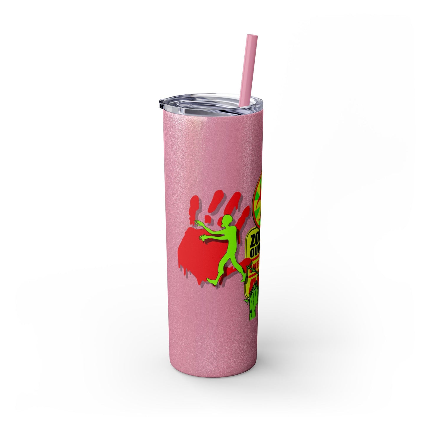 Zombie Zone. 20oz Skinny Tumbler with Straw