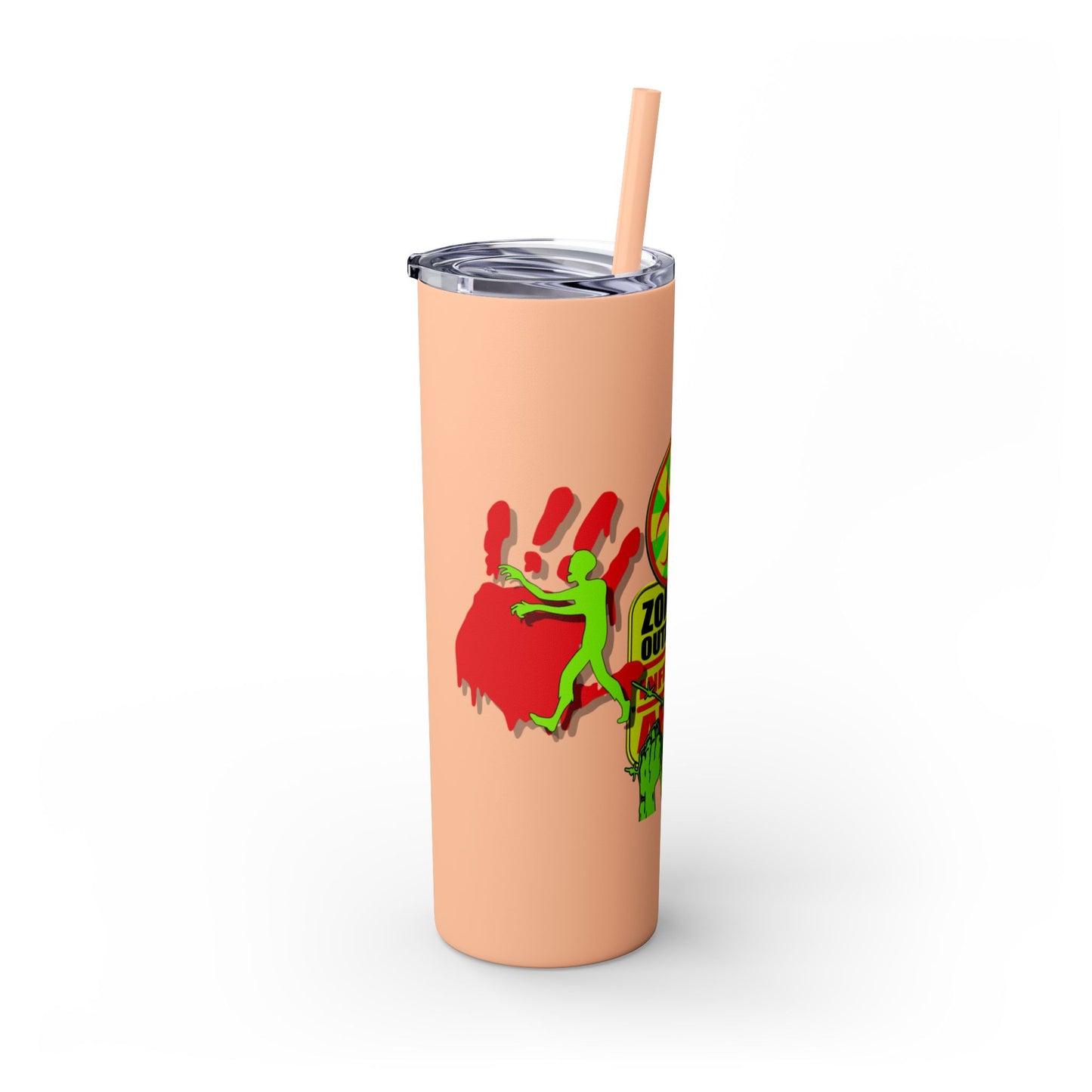 Zombie Zone. 20oz Skinny Tumbler with Straw