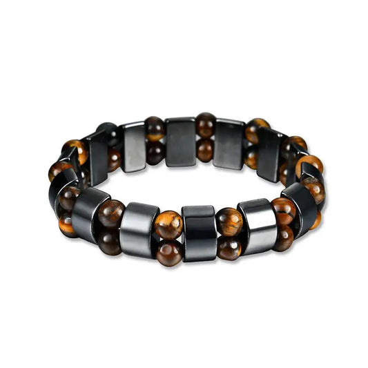 Double Hematite Tiger's Eye Bracelet