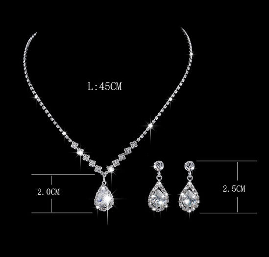 Brilliant Full Zircon Diamond Drop Necklace