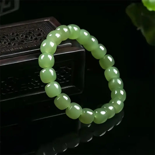 Natural Jade Stone Beaded Bracelet.