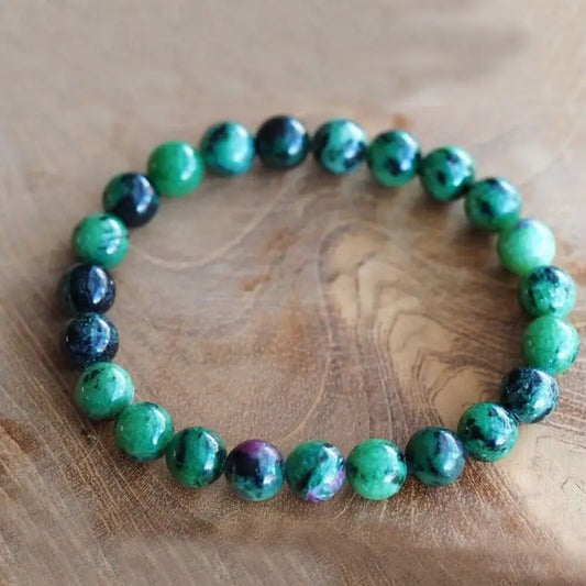 Natural Ruby Zoisite Gemstone Healing Grounding Bracelet.