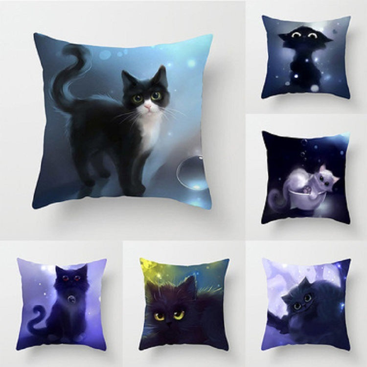 Cat Throw Pillowcase