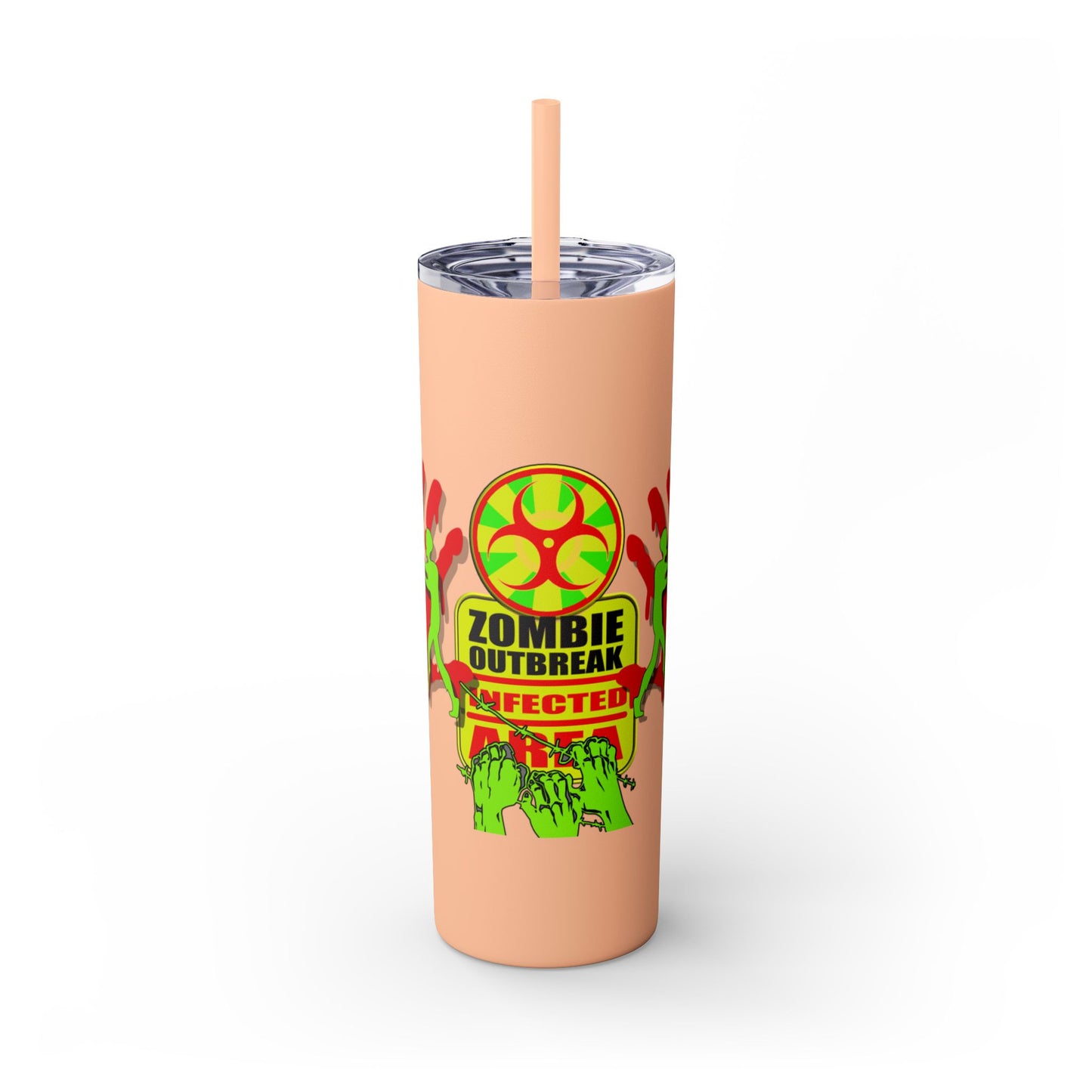 Zombie Zone. 20oz Skinny Tumbler with Straw