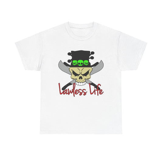 Lawless Life VooDoo Skull. Heavy Cotton T-Shirt