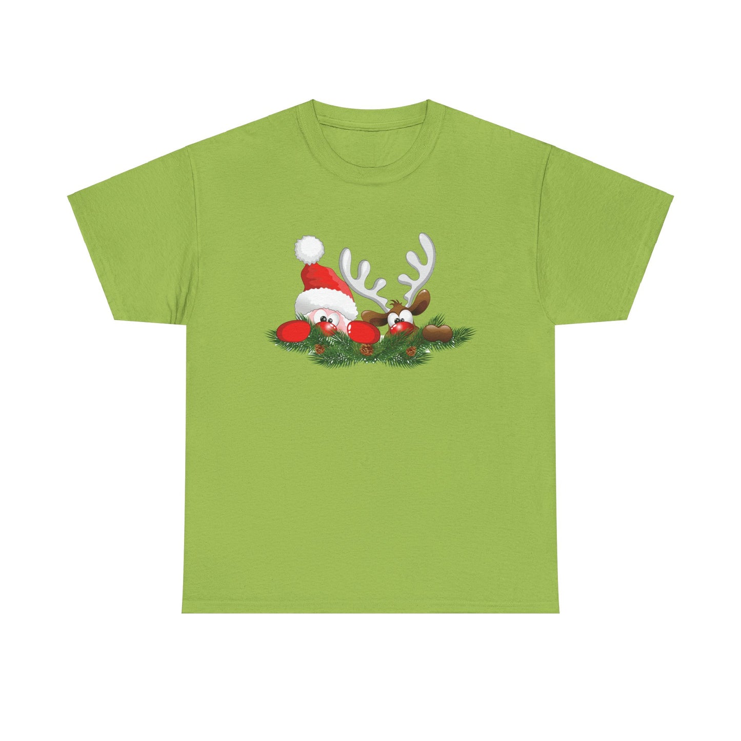 Peeking Santa. Heavy Cotton T-Shirt