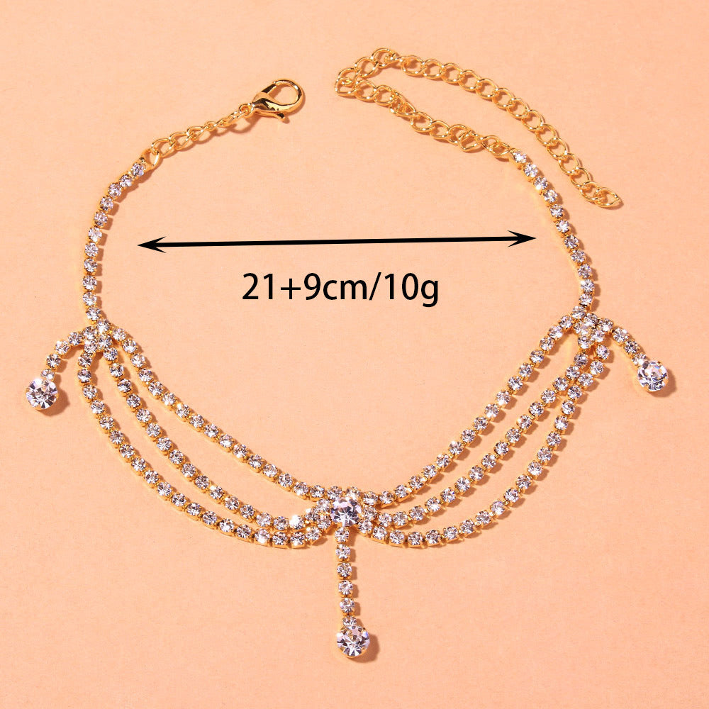 Rhinestone Multi-layer Anklet