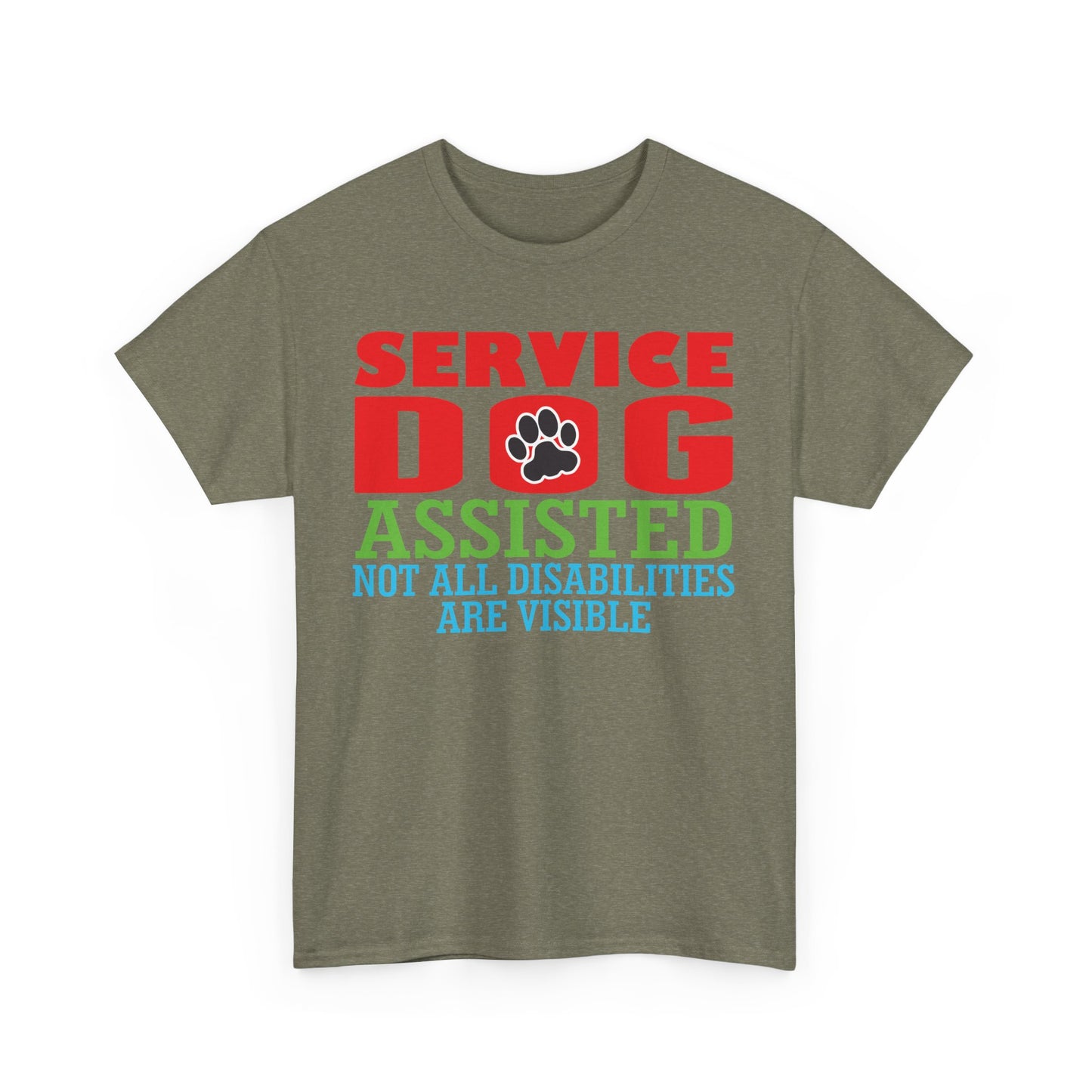 Service Dog Assisted. Heavy Cotton T-Shirt