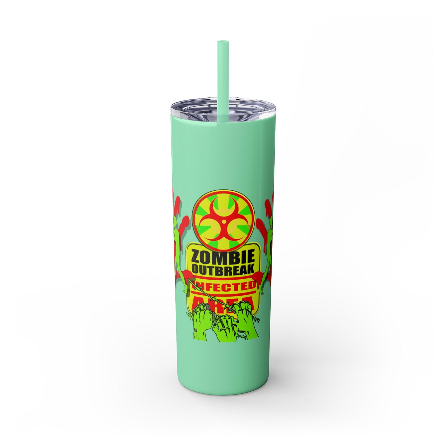 Zombie Zone. 20oz Skinny Tumbler with Straw