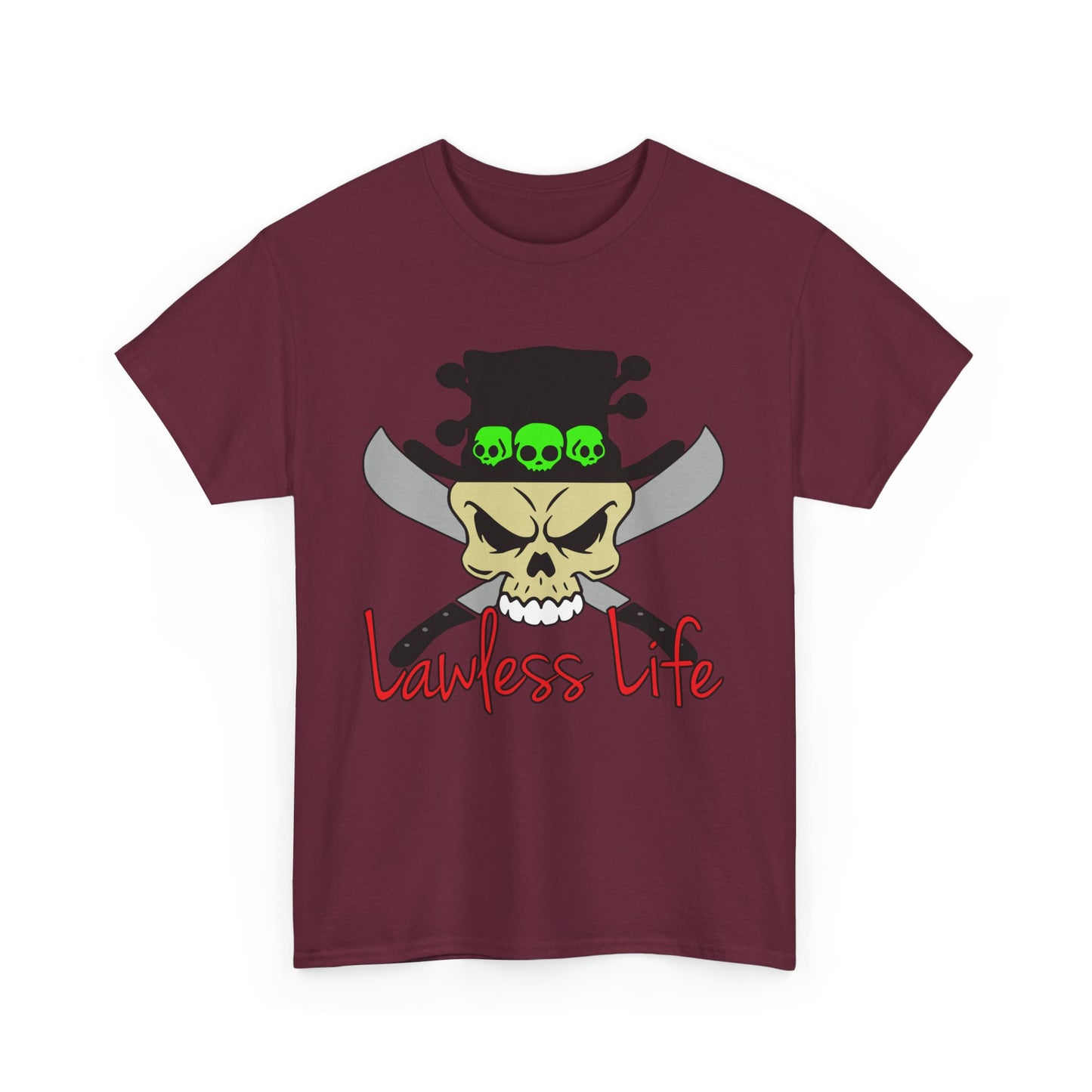 Lawless Life VooDoo Skull. Heavy Cotton T-Shirt