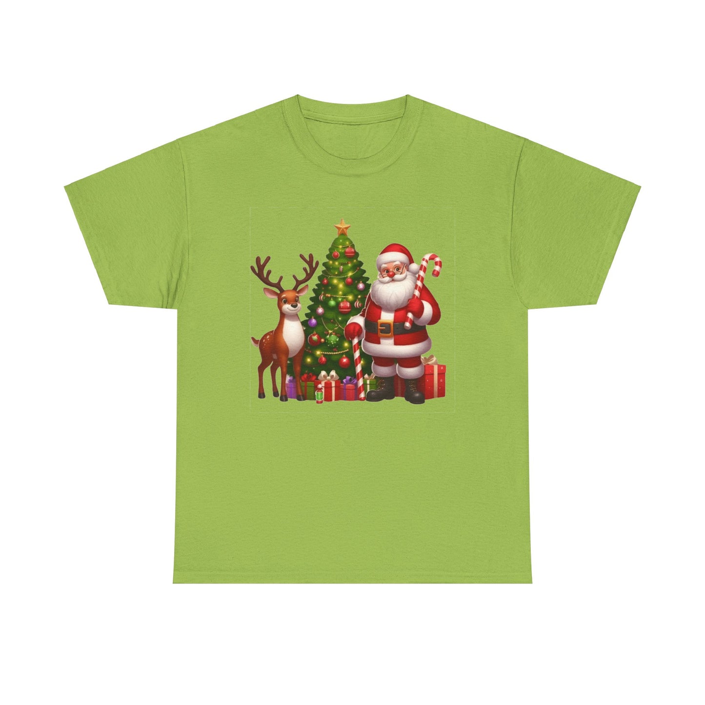 Santa Christmas Tree. Heavy Cotton T-Shirt