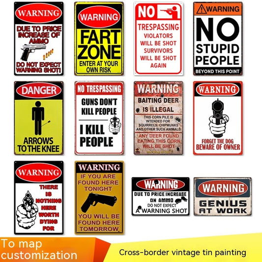 Warning Signs Wall Decoration