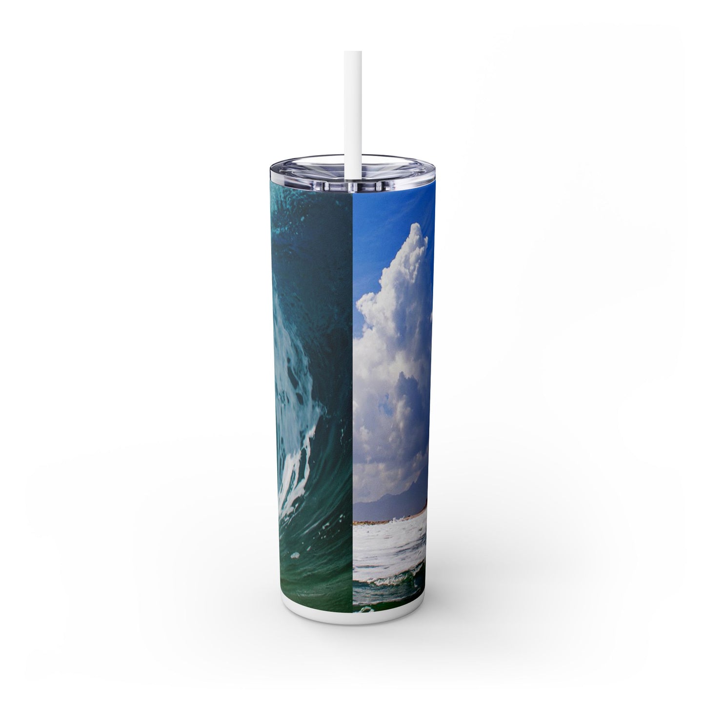 Ocean Wave. 20oz Skinny Tumbler with Straw