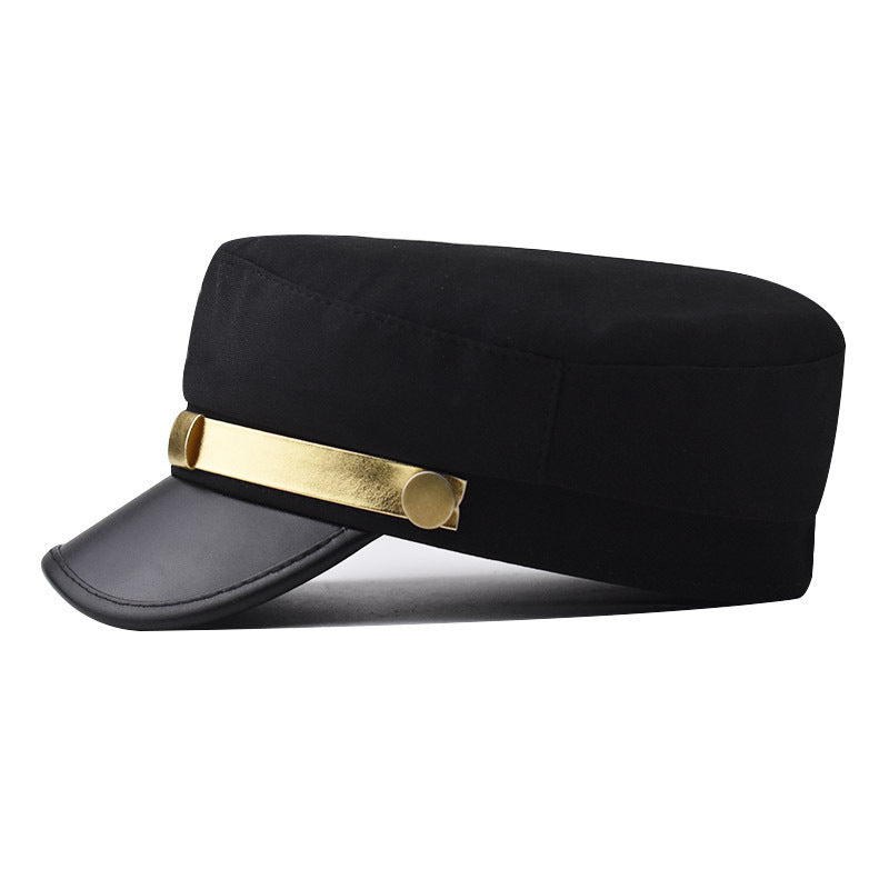 PU Leather Flat-top Cap