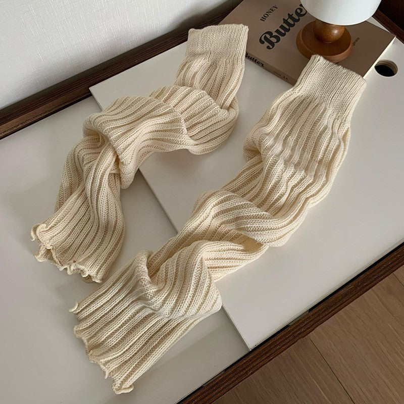 Bunching Socks Striped Knitted Leg Warmers