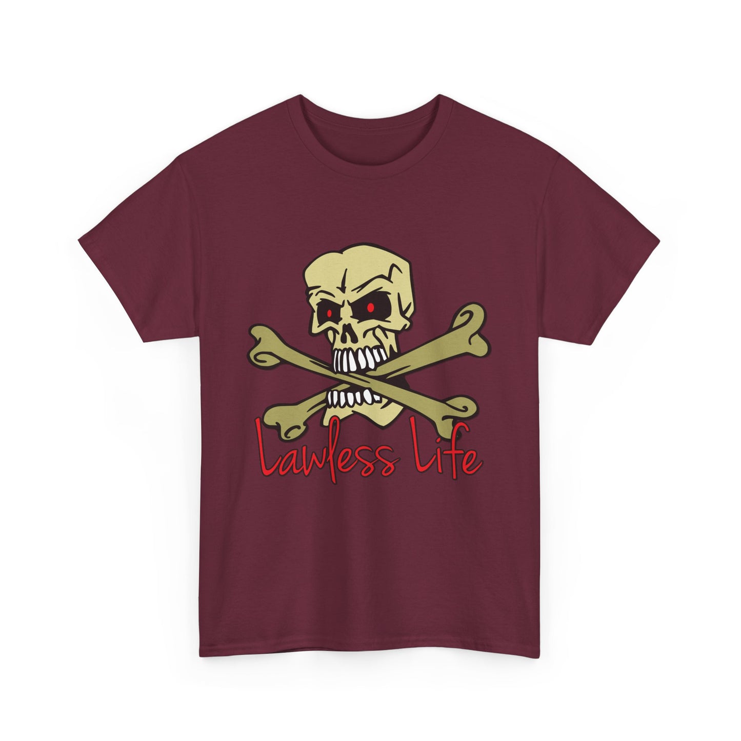 Lawless Life Skull & Bones. Heavy Cotton T-Shirt