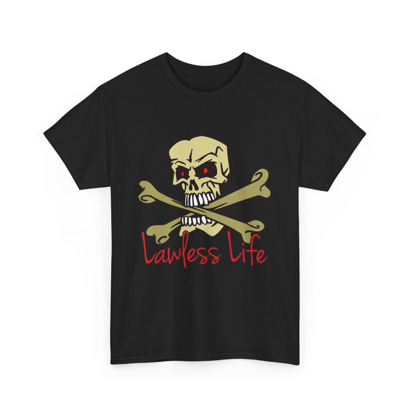 Lawless Life Skull & Bones. Heavy Cotton T-Shirt