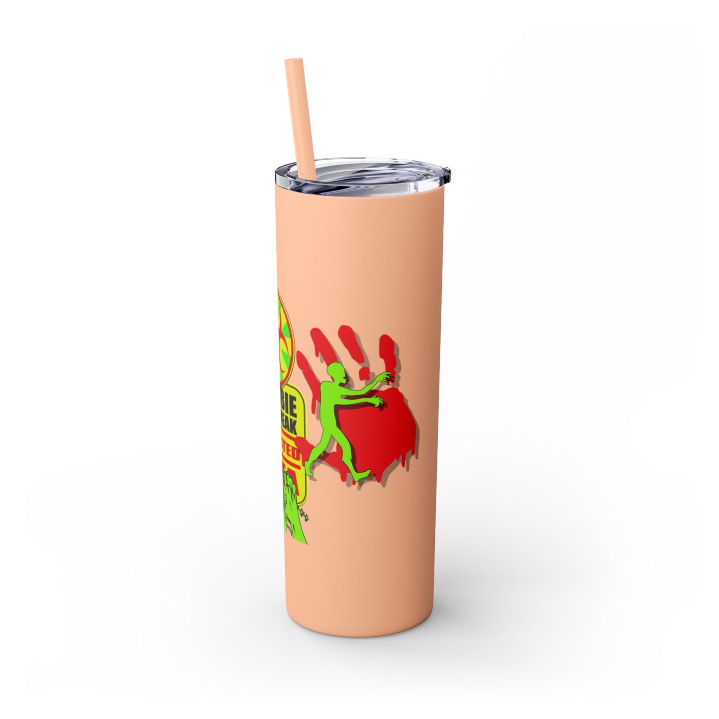 Zombie Zone. 20oz Skinny Tumbler with Straw