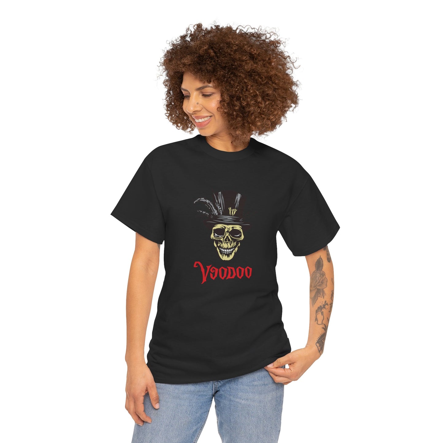 VooDoo Skull, Heavy Cotton T-Shirt